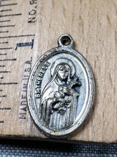 Vintage Medal Pendant St Therese Of Lisieux Religious Christian Gift A82