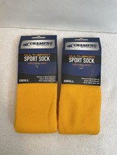 Lot Of 2 Champro Sports Small Gold Unisex Adult Child Multi-Sports Socks