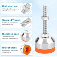 Per Piedini di Livellamento Protezione Pavimento M8x50mm Regolabili Set di 4 con