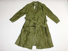 Chico's Women's Lightweight Trench Crinkle Linen Jacket Size 2 / 12 NWT Green