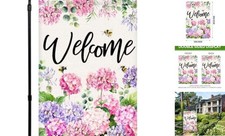Welcome Spring Summer Garden Flag 12x18 Inch Double Sided Colorful Floral