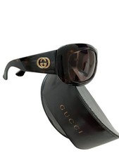 New Gucci GG2971/S Tortoise Wrap Women's Sunglasses GG Gold Crystal Logo