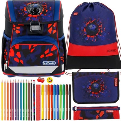 Herlitz Schulranzen Set Loop Plus Kick Off Fussball Ball 10-teilig gefüllt NEU