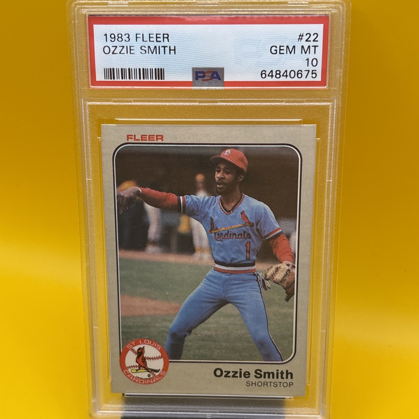 1983 FLEER OZZIE SMITH #22 CARDINALS MLB HOF GEM MINT PSA 10