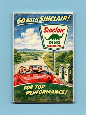 SINCLAIR DINO GASOLINE *2X3 FRIDGE MAGNET* VINTAGE ADVERTISEMENT TOP PERFORMANCE