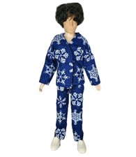 White Shoes Snowflake Pajamas Christmas Outfit Fits 12" Boy Fashion Doll 1:6