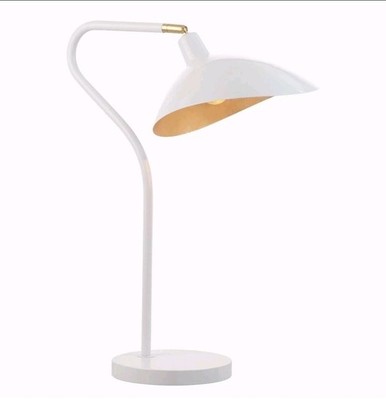Large Giselle 30-Inch Adjustable Table Lamp, White/ Gold, Fully Assembled