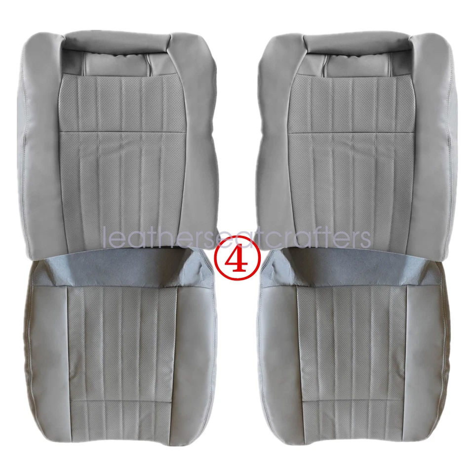 For 1994 95 1996 Chevy Impala SS Driver & Passenger Leather Seat Cover Med Gray - Изображение 2 из 4