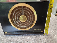 Working RCA Victor Golden Throat Vintage Tabletop Radio Black w/ Power Cord