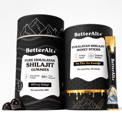 Better Alt Ultimate Power Up Duo | Shilajit Gummies + Shilajit Gold+ Honey St...
