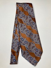 Wemlon by Wembley Mens Formal Necktie 54"Lx4.5"W Brown / Blue Neck Tie