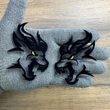 Badges Emblem Hell Pala Yellow Eye, 2 Badges, Fender Angry Agressive Black