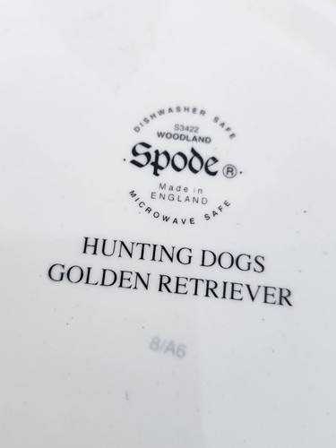 4 Fantastic Spode Hunting Dog Salad Plates – Golden Retreiver - 7 3/4" - Picture 5 of 7