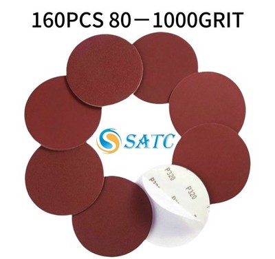 160PC 6'' PSA Sanding Discs 80-1000 Grit,Sticky Back For Woodworking & Smoothing