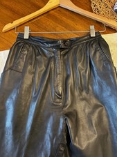 Vintage Paraphernalia Genuine Leather Pleated Pants 80s High Waist Size 0