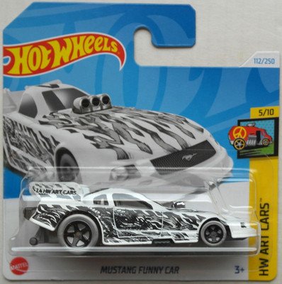 Hot Wheels Ford Mustang Funny Car mattweiß HW Art Cars Neu/OVP Dragster Auto Car