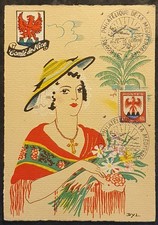 1953 CARTE MAXIMUM CARD ARMOIRIES BLASON HÉRALDIQUE FOLKLORE COMTÉ DE NICE 06