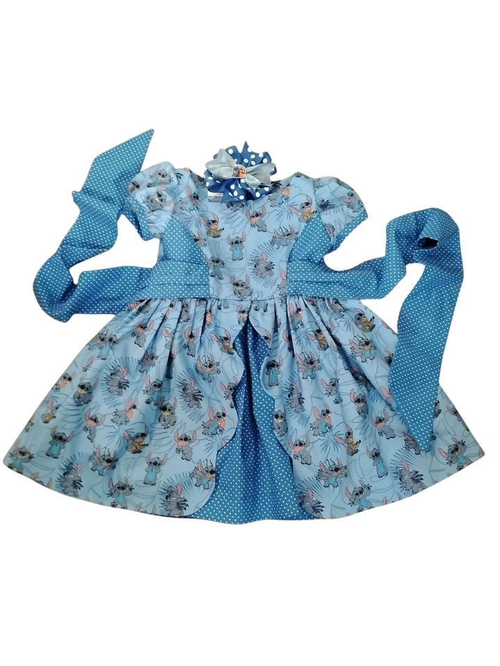 Stitch Scalloped Twirl Dress with Matching Hairbow - Image 4 of 4