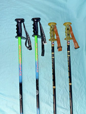 Vintage lot of 2 Pair SKI POLES KERMA Team Gold Medal DYNASTAR