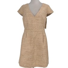 Sezane Mella Robe Tweed Dress Dore New with tags Size 4 / 10