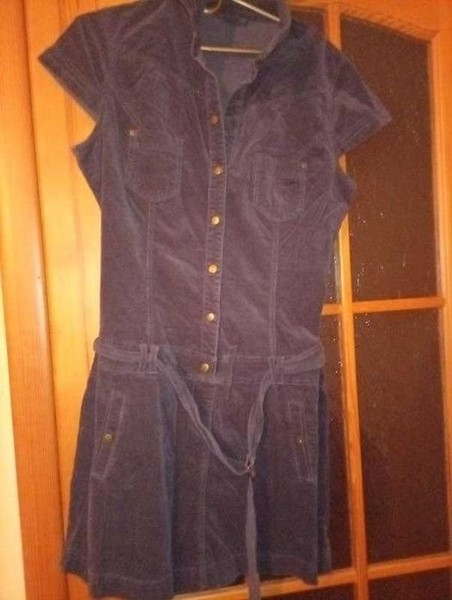 Women Dress Grey Velour 38