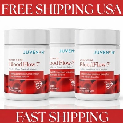 Juvenon Nitric Oxide BloodFlow-7 Dietary supplemental Circulation Support 3 pack