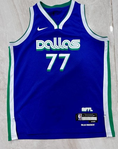 Nike Dallas Mavericks Luka Doncic 77 NBA City Edition Swingman Jersey Blue L