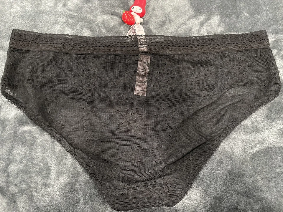Victoria's Secret Hiphugger Hipster braguita para mujer con logotipo de encaje negro, XL Foto 3 de 3
