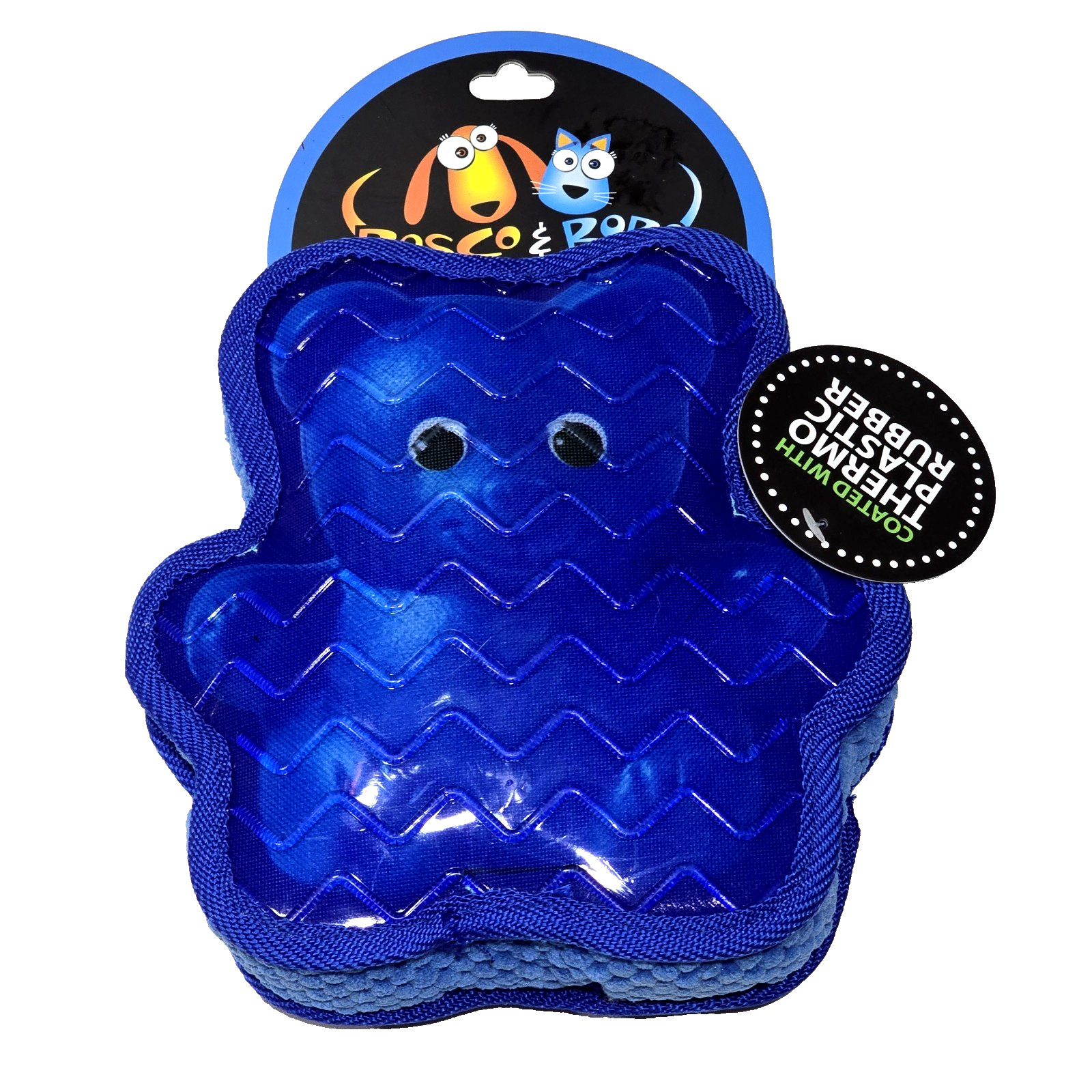 Rosco & Bobo Bright Vibrant Colors Strong Reinforced Seams Blue Dog Fetch Toy 7"