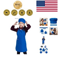 Adjustable Kids Apron and Chef Hat Set   Ideal for Cooking  Crafting Ages 2-5