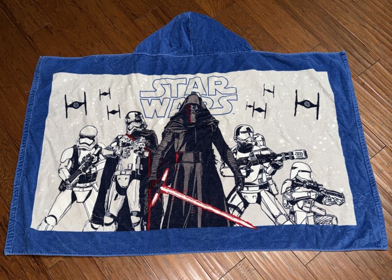 Pottery Barn Kids Hooded Towel Star Wars Darth Vader Storm Trooper EUC