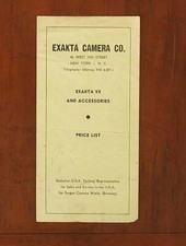 PRICE LIST FOR EXAKTA VX AND ACCESSORIES/68953