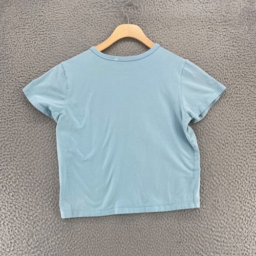 Midnights Top Womens Medium Blue Too Soft for All of It Cropped Short Sleeve Tee - Picture 3 of 11