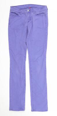 Uniqlo Damen Jeans Lila Baumwollmischung Straight Größe W26 L33