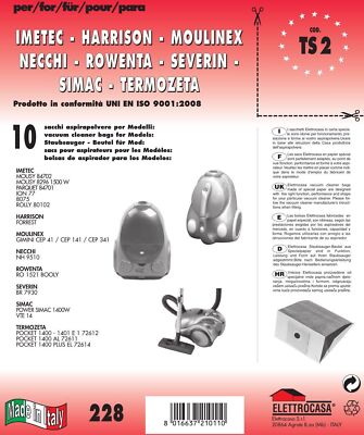 CONFEZ.10 Sacchi SEVERIN Kompatibel Mit Alle Modelle Angegeben auf dem Foto