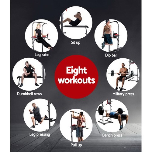Everfit Weight Bench Chin Up Bar Bench Press Home Gym 380kg Capacity - Picture 3 of 6