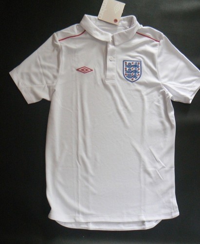 UMBRO England White Polo Shirt Football 