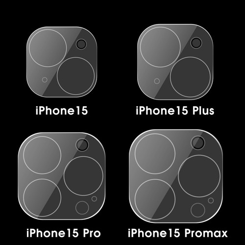 For iPhone 15 Plus Pro Max Tempered Glass Camera Lens Cover 9H Frame Protector - Picture 10 of 18