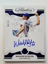 Walker Buehler dinged 2019 Panini Flawless Blue Autograph 6/15 Auto card Dodgers