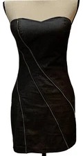 Twenty One Women Strapless Mini Dress Back Zip Detail Dark Gray Size Medium