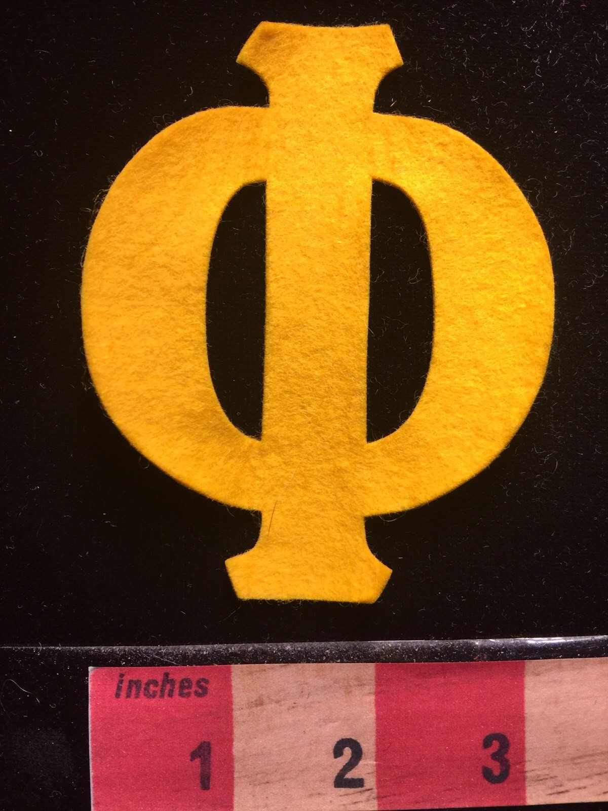 Simple Felt Patch ~ Greek Letter Yellow PHI φ Fraternity Sorority 00WP ...