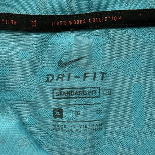 Nike Polo Shirt Mens Size XL Tiger Woods Collection ADV Golf Snap Button Green - Picture 5 of 7