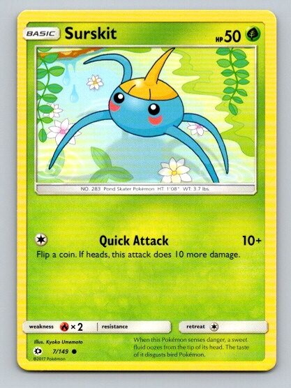 2017 Pokemon Card Sun & Moon Surskit 7/149