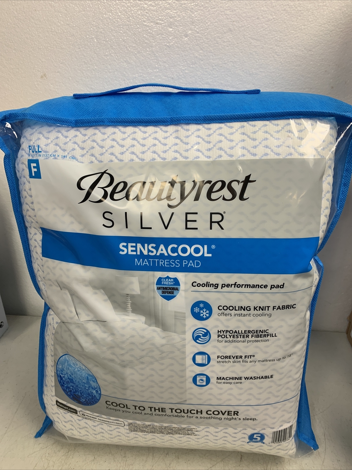 Beautyrest Silver SENSACOOL Performance Mattress Pad, Full 54 In X 75