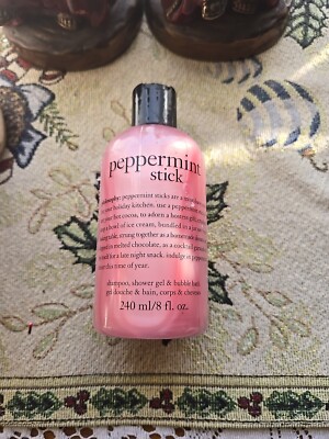 Philosophy Peppermint Stick 8 oz 3in1 Shampoo Shower Gel & Bubble Bath SEALED