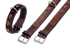 Karlie TIBET Halsband natur, Yak Leder, extrem robust 50 - 75cm, braun 