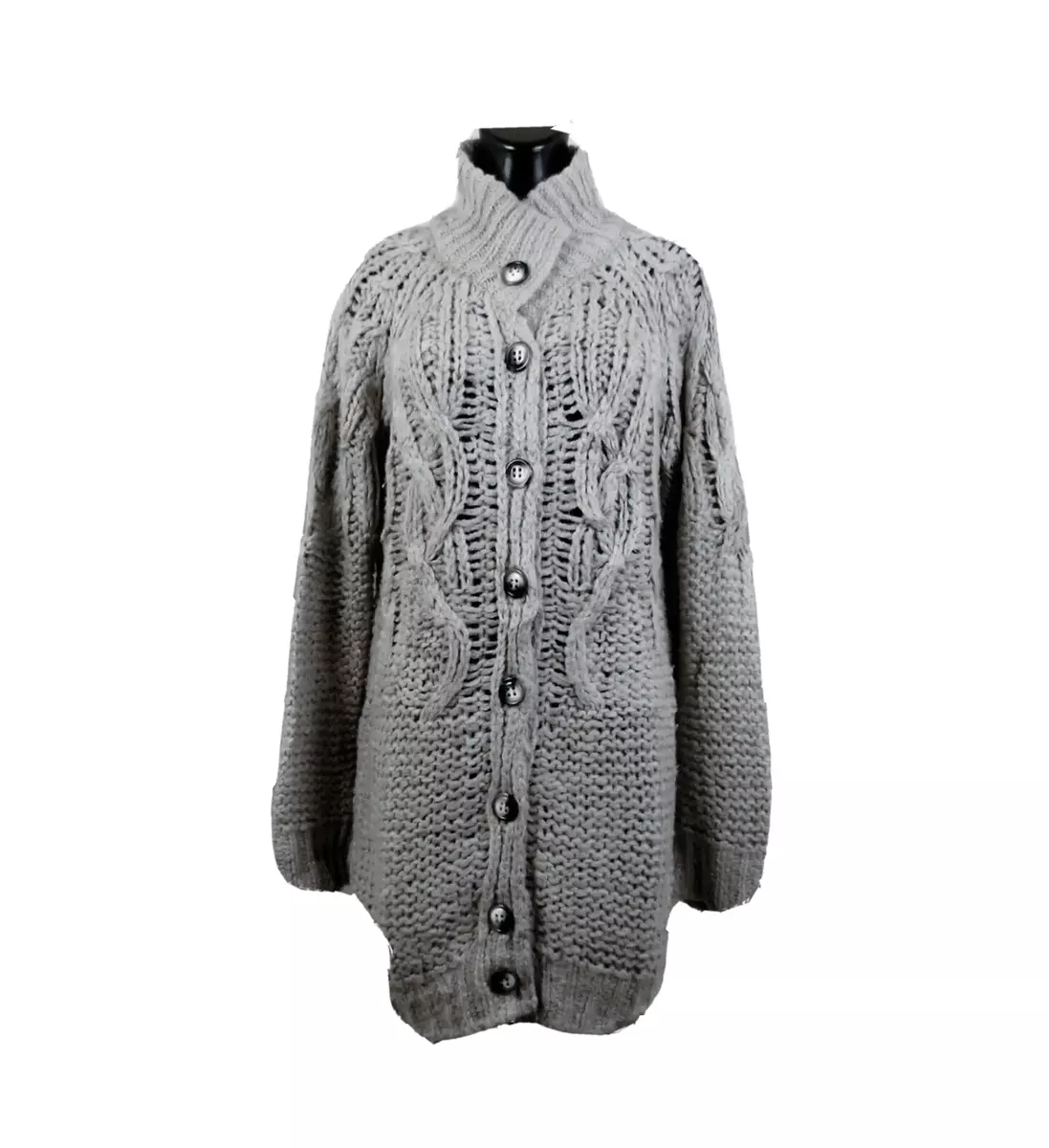 United Colour Of Benetton Cardigan Coat Woman Wool Mohair IN Jersey at