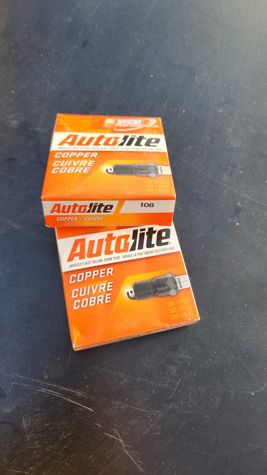 Lot of 8 Brand New Autolite 106 Spark Plugs - 2 Boxes of 4 - New Old Stock