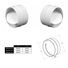 Back Draft Shutter Coupler For Ducting Extractor 100mm 4" 125mm 5'' 150mm 6''