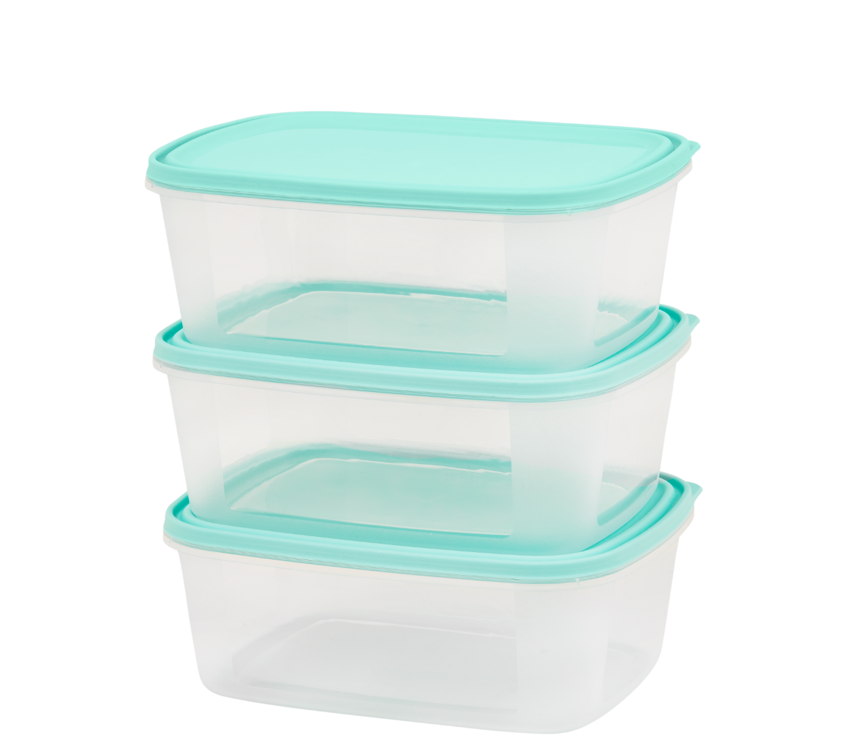 3 x 2 Litre Plastic Food Storage Containers Set Microwave Freezer Safe